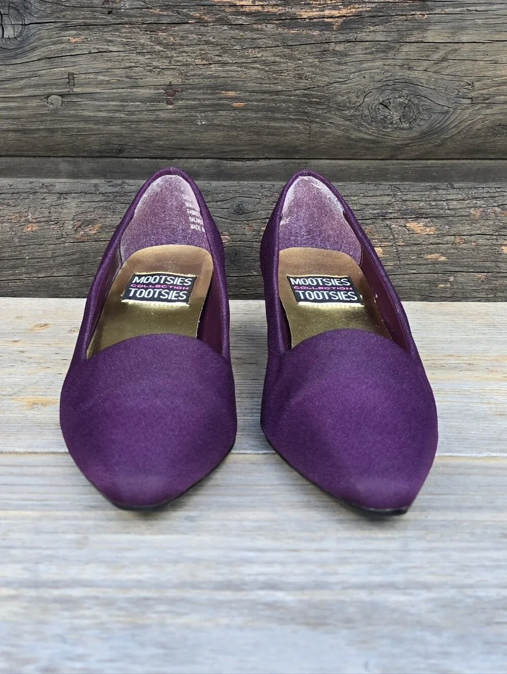 Mootsies Tootsies Siren 90s Office Siren Plum Purple Kitten Heel Pumps 6.5M